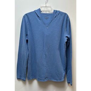 Buffalo David Bitton women’s blue v-neck long sleeve hoodie size M. #31-0805